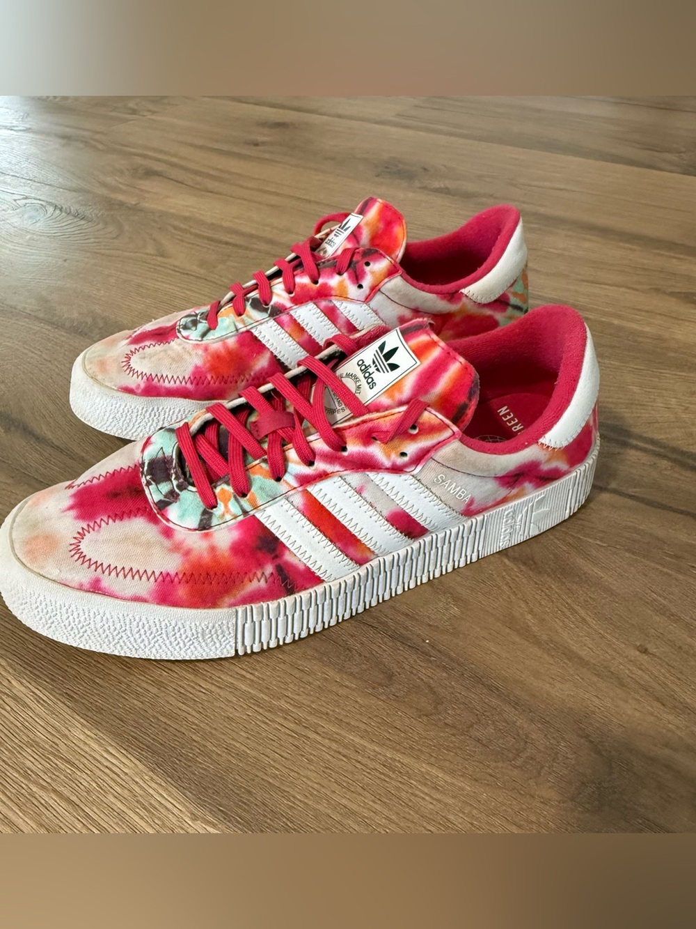Adidas Sambarose Women’s 10 Tie Dye Power Pink Platform Samba Shoes GX2893